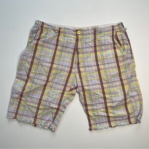 HARTFORD Plaid Shorts Mens 35 Inseam 10" (tagged Sz It‎ 54, Fr 48) Cotton